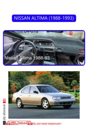 Nissan Altima 1988-1993 Torpido Koruma Halısı - Mavi Kenar