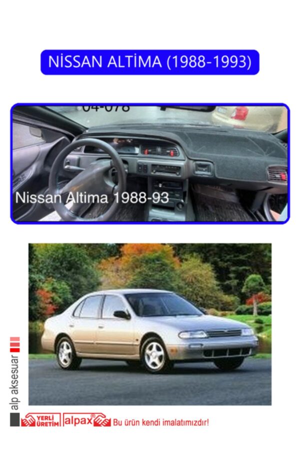 Nissan Altima 1988-1993 Torpido Koruma Halısı - Mavi Kenar