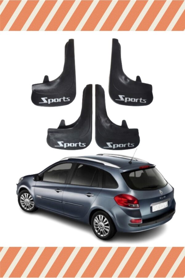Renault Clio 3 Stw 2006-2012 sports yazılı 4’lü tozluk çamurluk paçalık