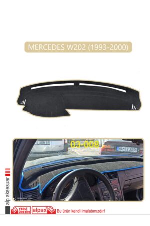 Mercedes W202 1993-2000 Torpido Koruma Halısı - Bej Kenar