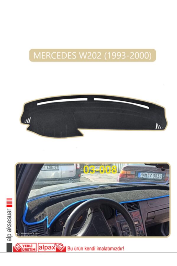 Mercedes W202 1993-2000 Torpido Koruma Halısı - Bej Kenar