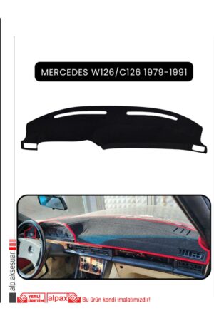 Mercedes W126/C126 1979-1991 Torpido Koruma Halısı - Siyah Kenar