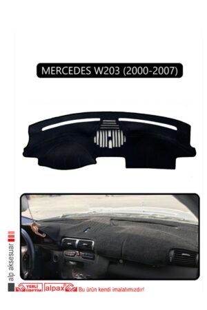 Mercedes W203 2000-2007 Torpido Koruma Halısı - Siyah Kenar
