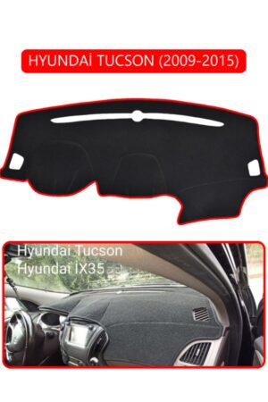 Hyundai Tucson 2009-2015 Torpido Koruma Halısı - Kırmızı Kenar