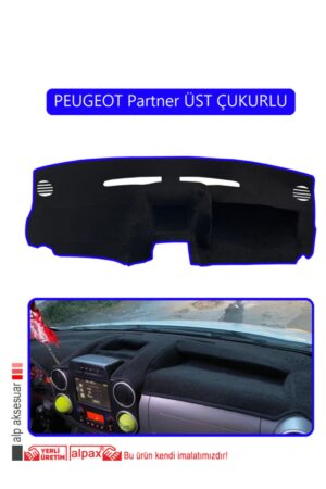 Peugeot Partner Üst Çukur Torpido Koruma Halısı - Mavi Kenar