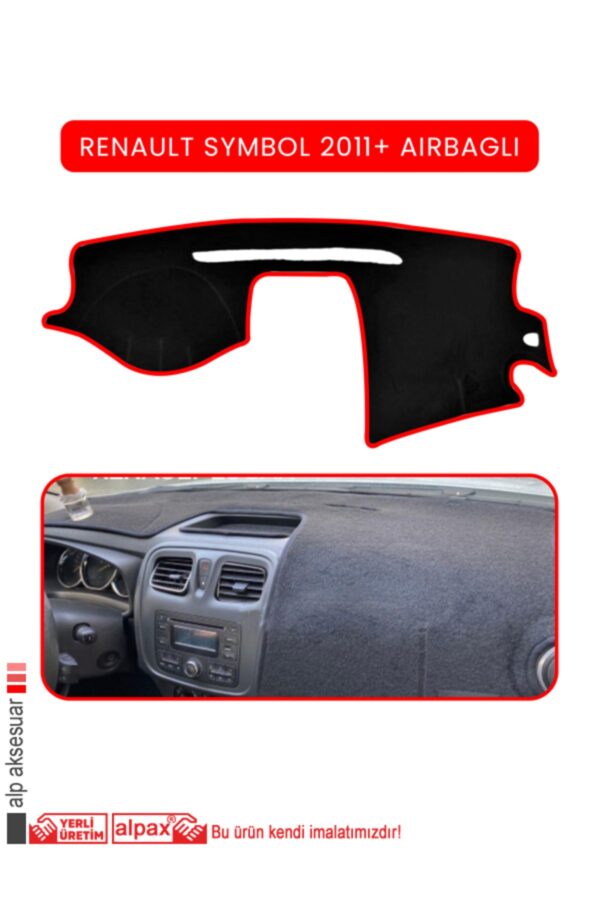 Renault Symbol 2011+ Airbag Torpido Koruyucu - Kenarı Kırmızı