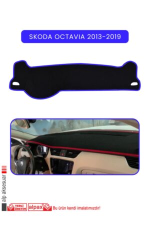 Skoda Octavia 2013-2019 Modellere Özel Torpido Koruyucu - Mavi Kenar