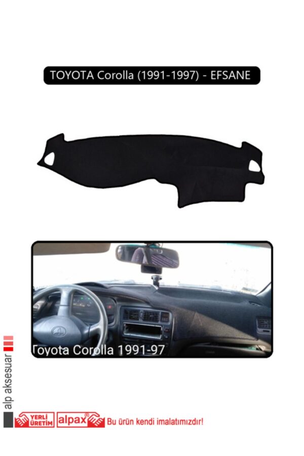 Toyota Corolla 1991-1997 Arası Modeller Için Oto Torpido Koruyucu - Siyah Kenar