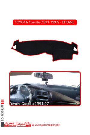 Toyota Corolla 1991-1997 Arası Modeller Için Oto Torpido Koruyucu - Kırmızı Kenar