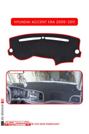 Hyundai Accent Era 2006-2011 Arası Modeller Için Oto Torpido Koruyucu - Kırmızı Kenar