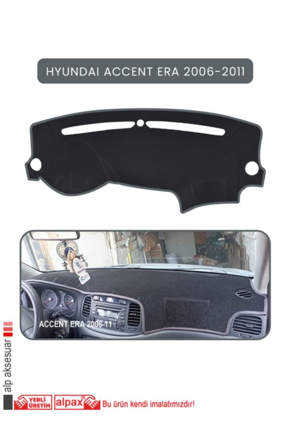 Hyundai Accent Era 2006-2011 Arası Modeller Için Oto Torpido Koruyucu - Gri Kenar