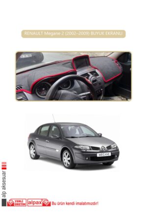 Renault Megane2 2002–2009 Buyuk Ekranlı Modeller Için Oto Torpido Koruyucu - Bej Kenar