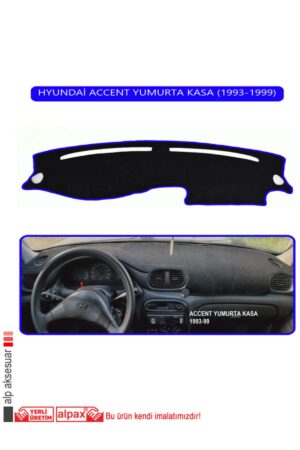 Hyundai Accent Yumurta Kasa 1993-1999 Modeller Için Oto Torpido Koruyucu - Mavi Kenar