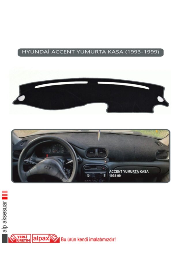 Hyundai Accent Yumurta Kasa 1993-1999 Modeller Için Oto Torpido Koruyucu - Gri Kenar