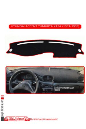 Hyundai Accent Yumurta Kasa 1993-1999 Modeller Için Oto Torpido Koruyucu - Kırmızı Kenar