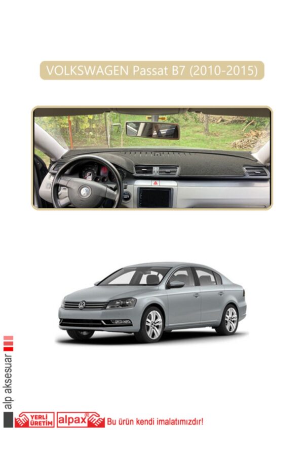 Volkswagen Passat B7 2010-2015 Modeller Için Oto Torpido Koruyucu - Bej Kenar