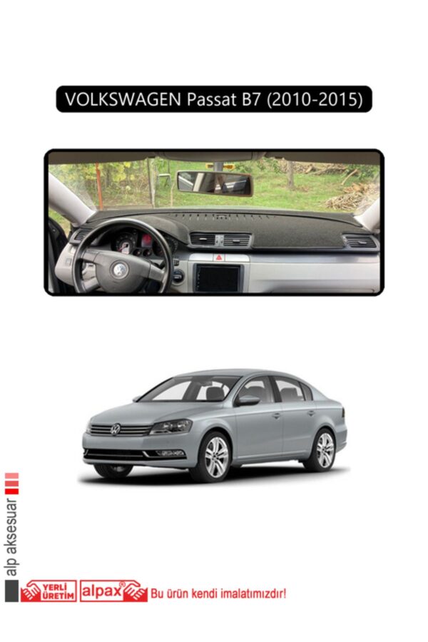 Volkswagen Passat B7 2010-2015 Modeller Için Oto Torpido Koruyucu - Siyah Kenar