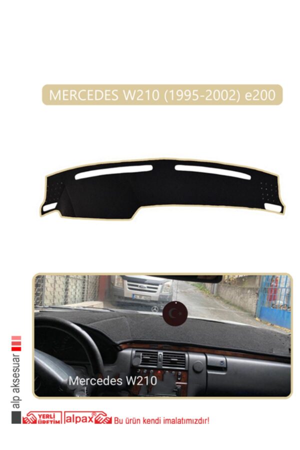 Mercedes W210 1995-2002 E200 Torpido Koruma Halısı - Bej Kenar