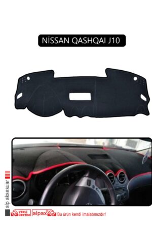 Nissan Qashqaı J10 Torpido Koruma Halısı - Siyah Kenar