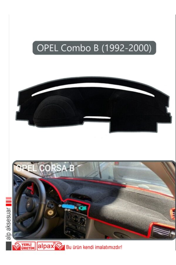 Opel Corsa B Combo B (1992-2000) Torpido Koruma Halısı - Gri Kenar