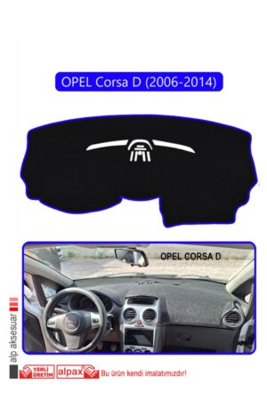 Opel Corsa D (2006-2014) Torpido Koruma Halısı - Mavi Kenar