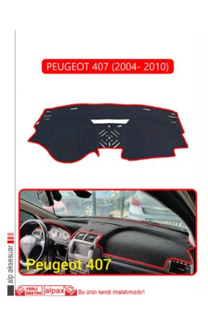 Peugeot 407 (2004- 2010) Torpido Koruma Halısı - Kırmızı Kenar