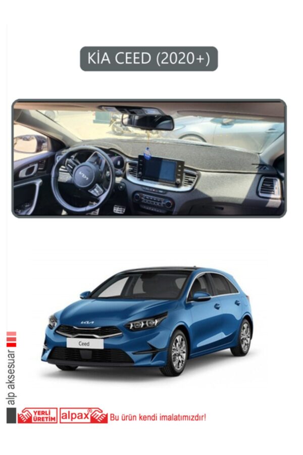 Kia Ceed 2020+ Torpido Koruma Halısı - Gri Kenar