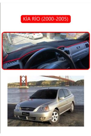Kia Rio 2000-2005 Torpido Koruma Halısı - Kırmızı Kenar