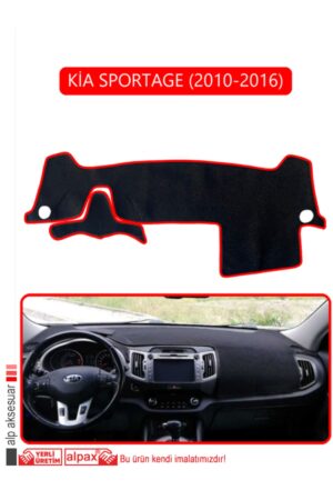 Kia Sportage 2010-2016 Torpido Koruma Halısı - Kırmızı Kenar