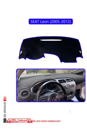 Seat Leon 2005-2012 Ön Örtüsü Göğüs Panel Torpido Koruma Koruyucu Kılıf - Mavi Kenar