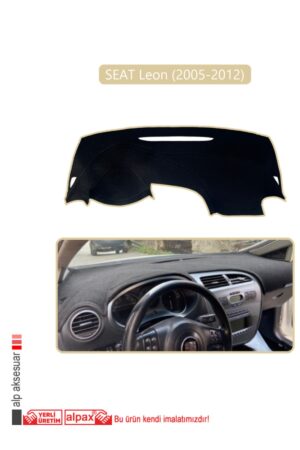 Seat Leon 2005-2012 Ön Örtüsü Göğüs Panel Torpido Koruma Koruyucu Kılıf - Bej Kenar