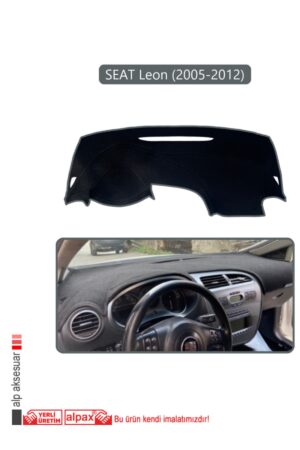 Seat Leon 2005-2012 Ön Örtüsü Göğüs Panel Torpido Koruma Koruyucu Kılıf - Gri Kenar