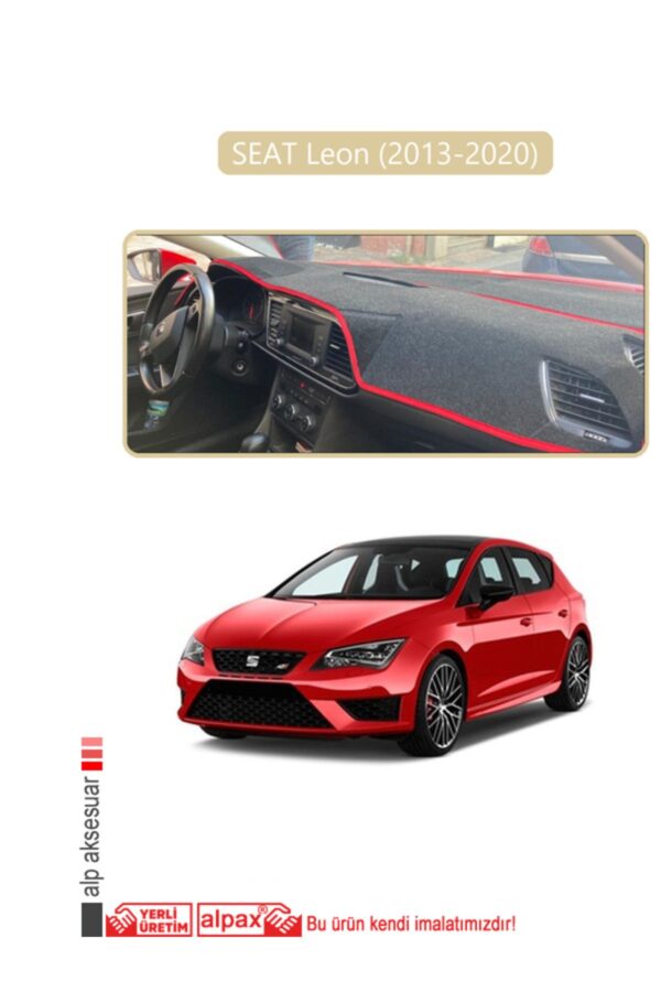 Seat Leon 2013-2020 Ön Örtüsü Göğüs Panel Torpido Koruma Koruyucu Kılıf - Bej Kenar