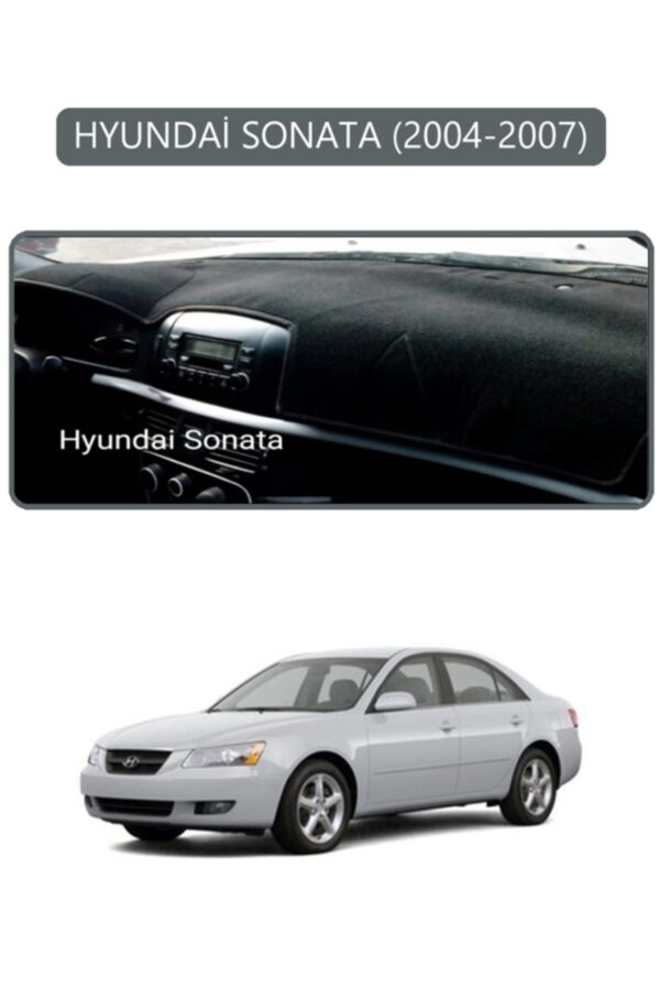 Hyundai Sonata 2004-2007 Torpido Koruma Halısı - Gri Kenar