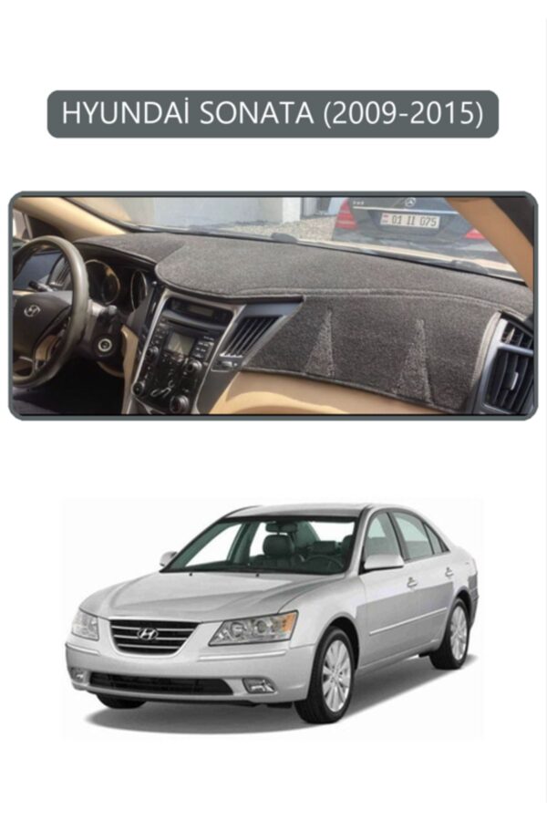 Hyundai Sonata 2009-2015 Torpido Koruma Halısı - Gri Kenar