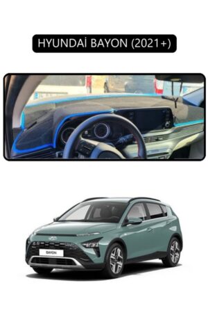 Hyundai Bayon 2021+ Torpido Koruma Halısı - Siyah Kenar