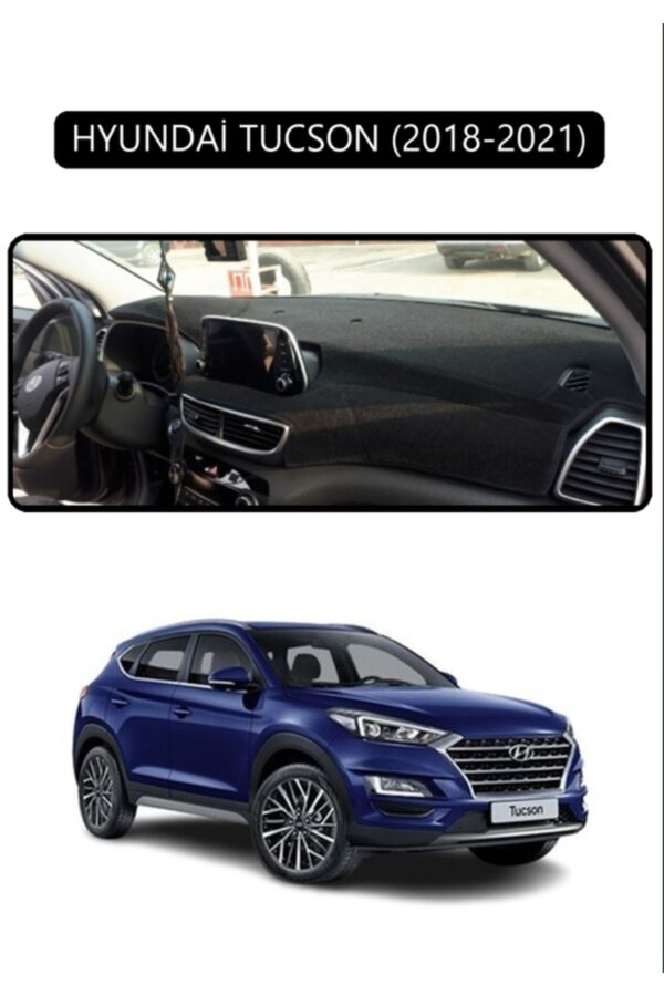 Hyundai Tucson 2018-2021 Torpido Koruma Halısı - Siyah Kenar