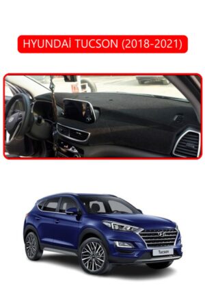 Hyundai Tucson 2018-2021 Torpido Koruma Halısı - Kırmızı Kenar
