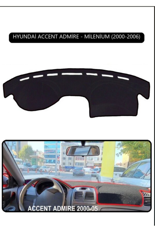 Hyundai Accent Admire/Milenium 2000-2006 Torpido Koruma Halısı - Siyah Kenar