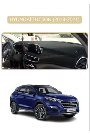 Hyundai Tucson 2018-2021 Torpido Koruma Halısı - Bej Kenar