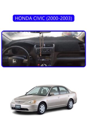 Honda Cıvıc 2000-2003 Torpido Koruma Halısı - Mavi Kenar