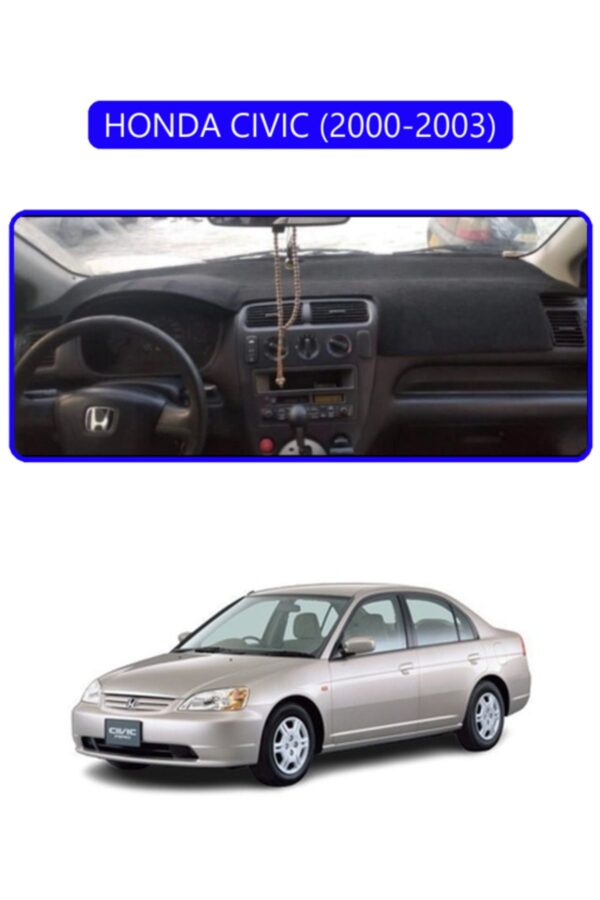 Honda Cıvıc 2000-2003 Torpido Koruma Halısı - Mavi Kenar