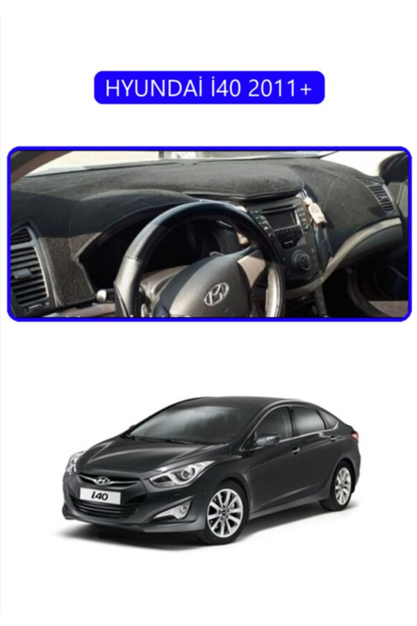 Hyundai İ40 2011+ (İ30 ) Torpido Koruma Halısı - Mavi Kenar