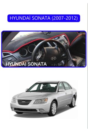 Hyundai Sonata 2007-2012 Torpido Koruma Halısı - Mavi Kenar