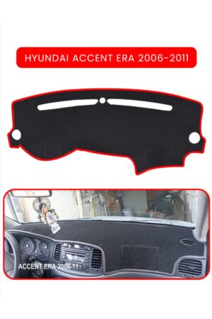 Hyundai Accent Era 2006-2011 Torpido Koruma Halısı - Kırmızı Kenar