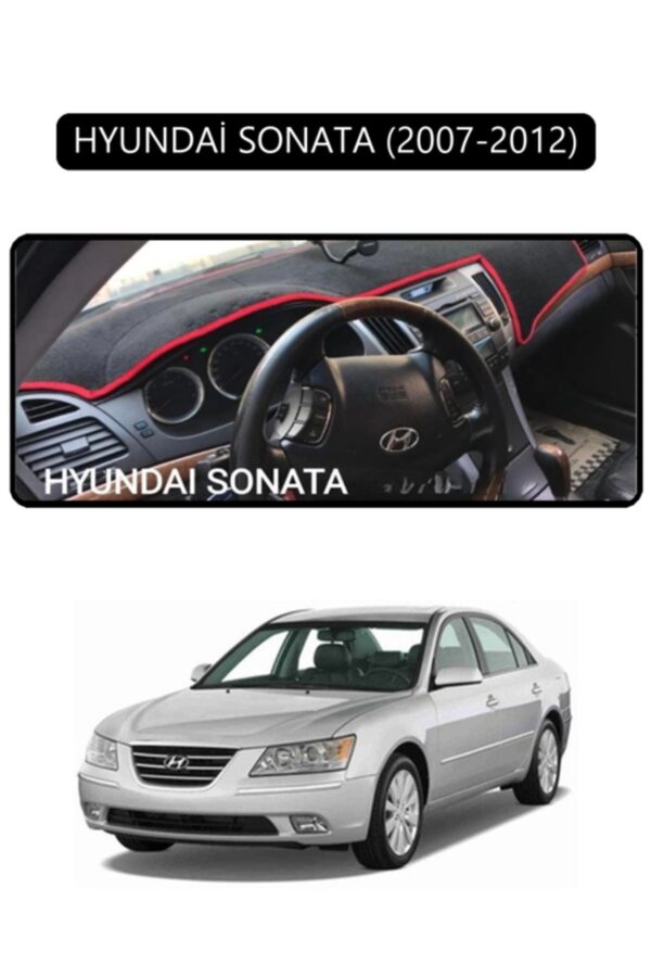 Hyundai Sonata 2007-2012 Torpido Koruma Halısı - Siyah Kenar