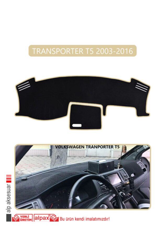 Volkswagen T5 2003-2016 Torpido Koruma Halısı Araca Özel Üretim - Kenarı Bej