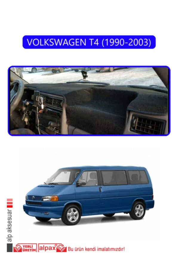 Volkswagen T4 1990-2003 Torpido Koruma Halısı Araca Özel Üretim - Kenarı Mavi