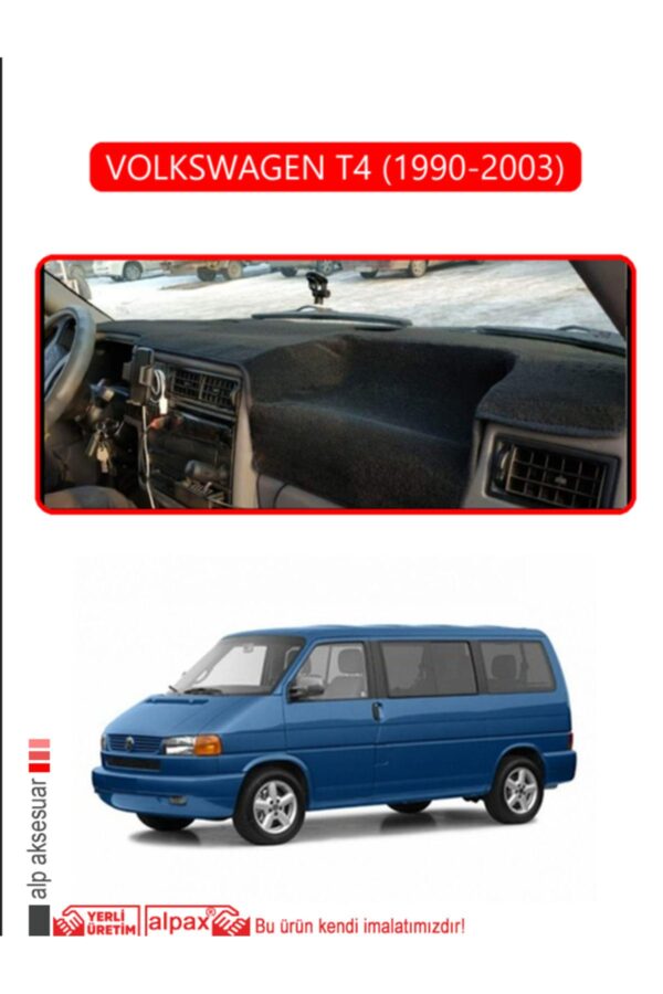 Volkswagen T4 1990-2003 Torpido Koruma Halısı Araca Özel Üretim - Kenarı Kırmızı