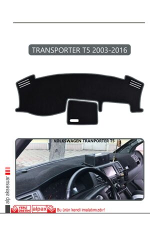 Volkswagen T5 2003-2016 Torpido Koruma Halısı Araca Özel Üretim - Kenarı Gri